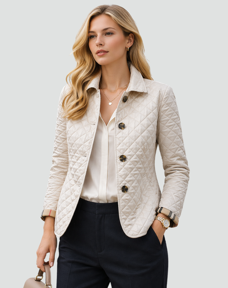Presentación | Chaqueta Acolchada de Entretiempo con Cuello y Botones