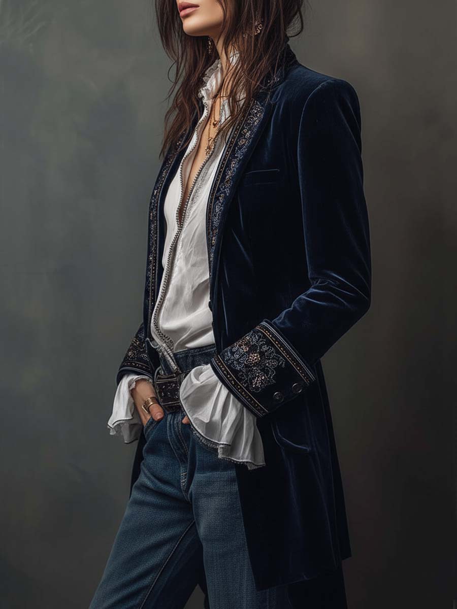 Gabrielle | Chaqueta Larga Bordada