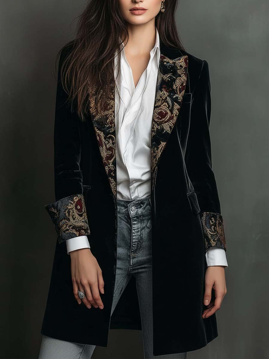 Octavia | Blazer Ajustado con Detalles Barrocos
