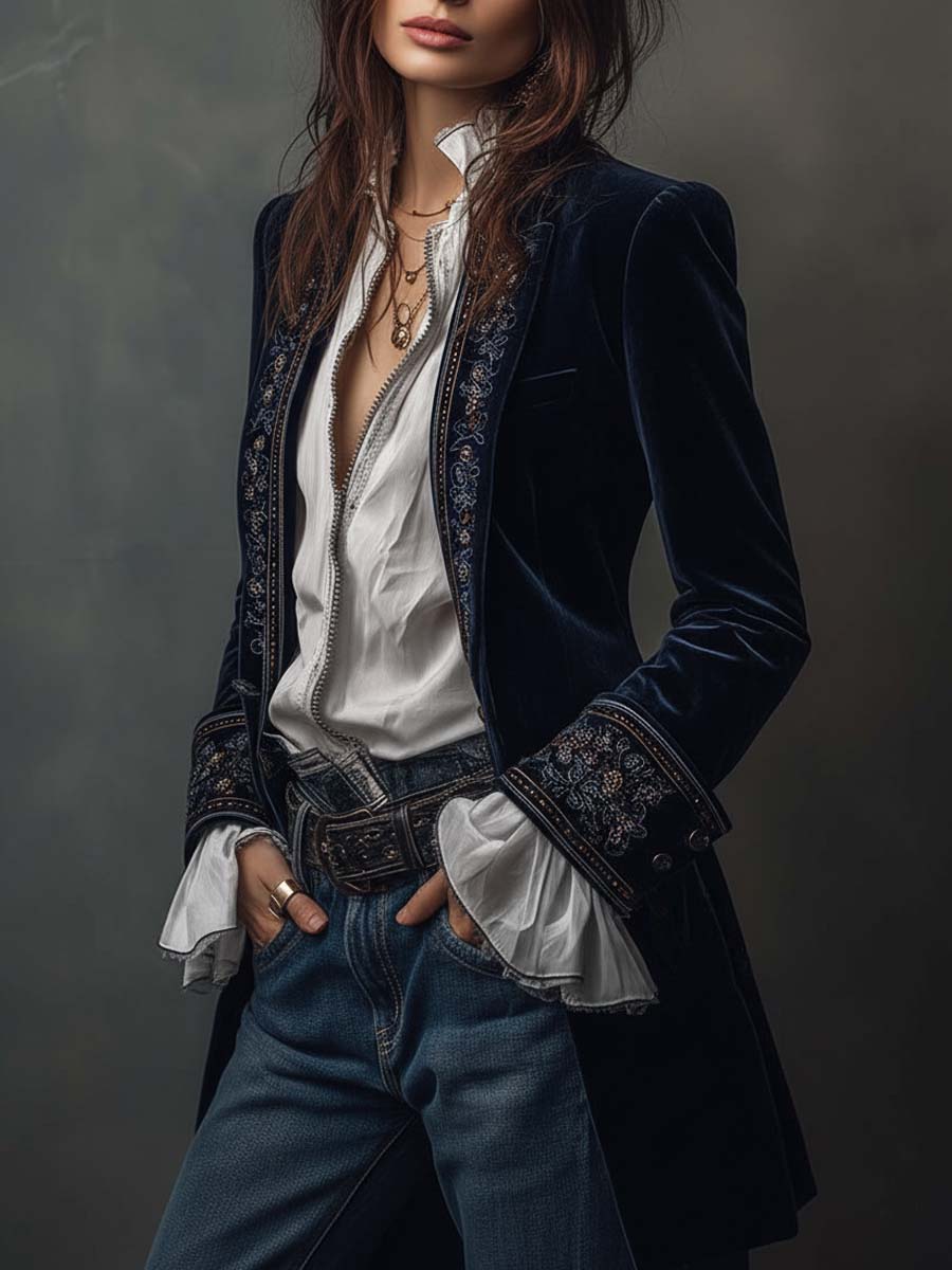Gabrielle | Chaqueta Larga Bordada