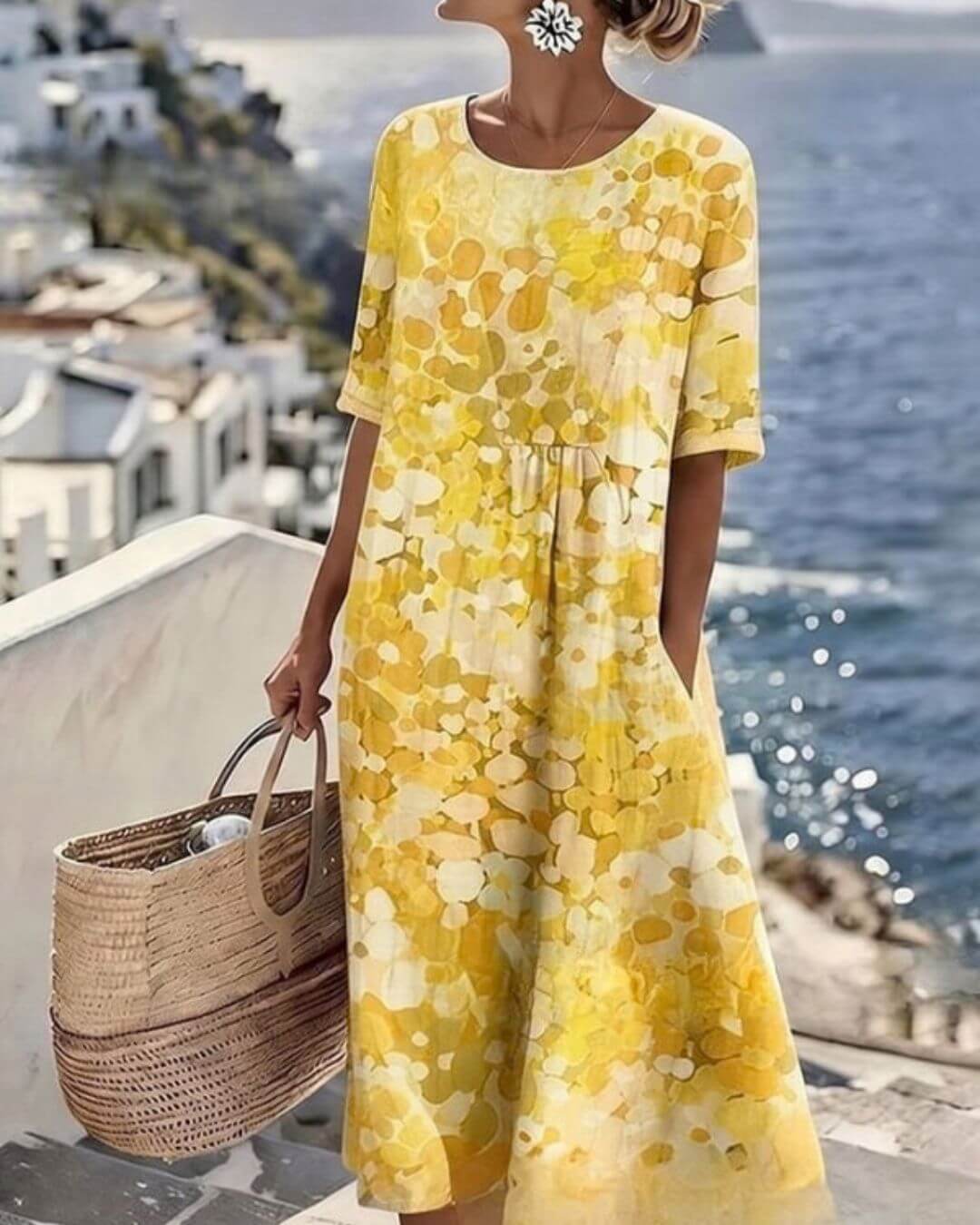 Elena | Vestido midi floral suelto y ligero - Isabel de Sevilla