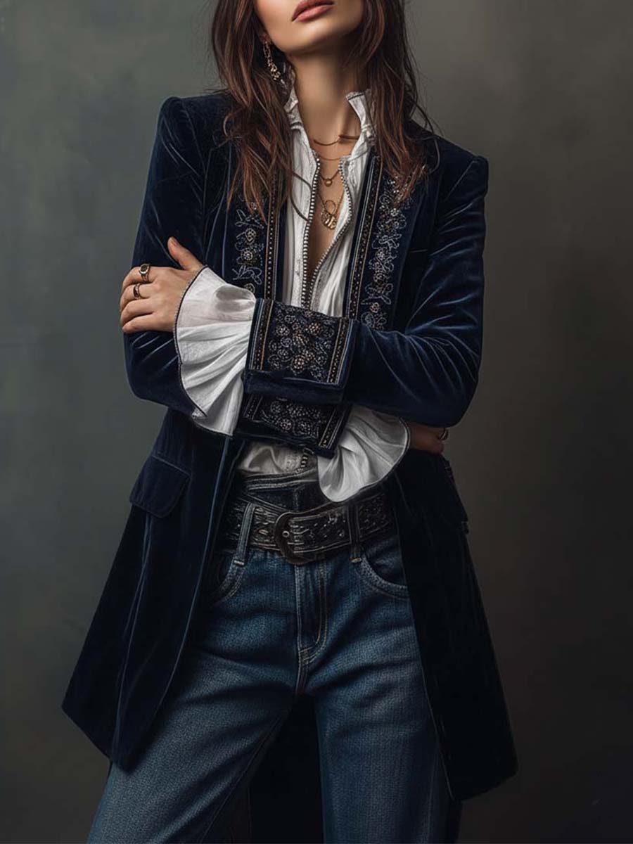 Gabrielle | Chaqueta Larga Bordada