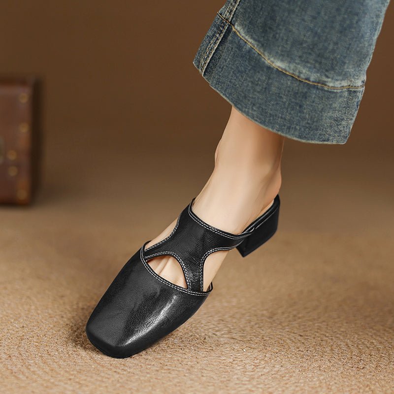 Wynne | Mules Elegantes con Tacón Bloque - Isabel de Sevilla