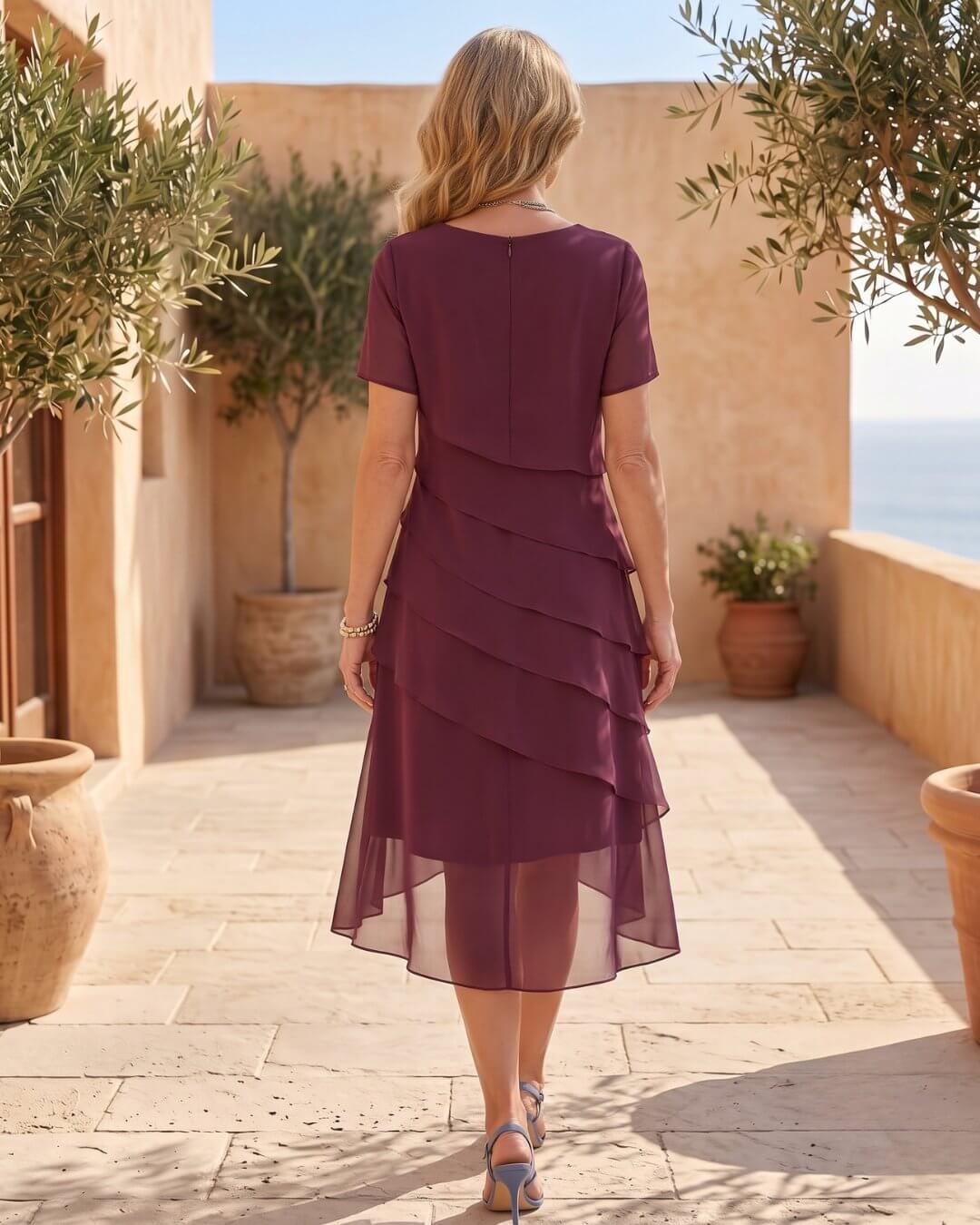 Francisca | Vestido Midi Cascada Elegante - Isabel de Sevilla