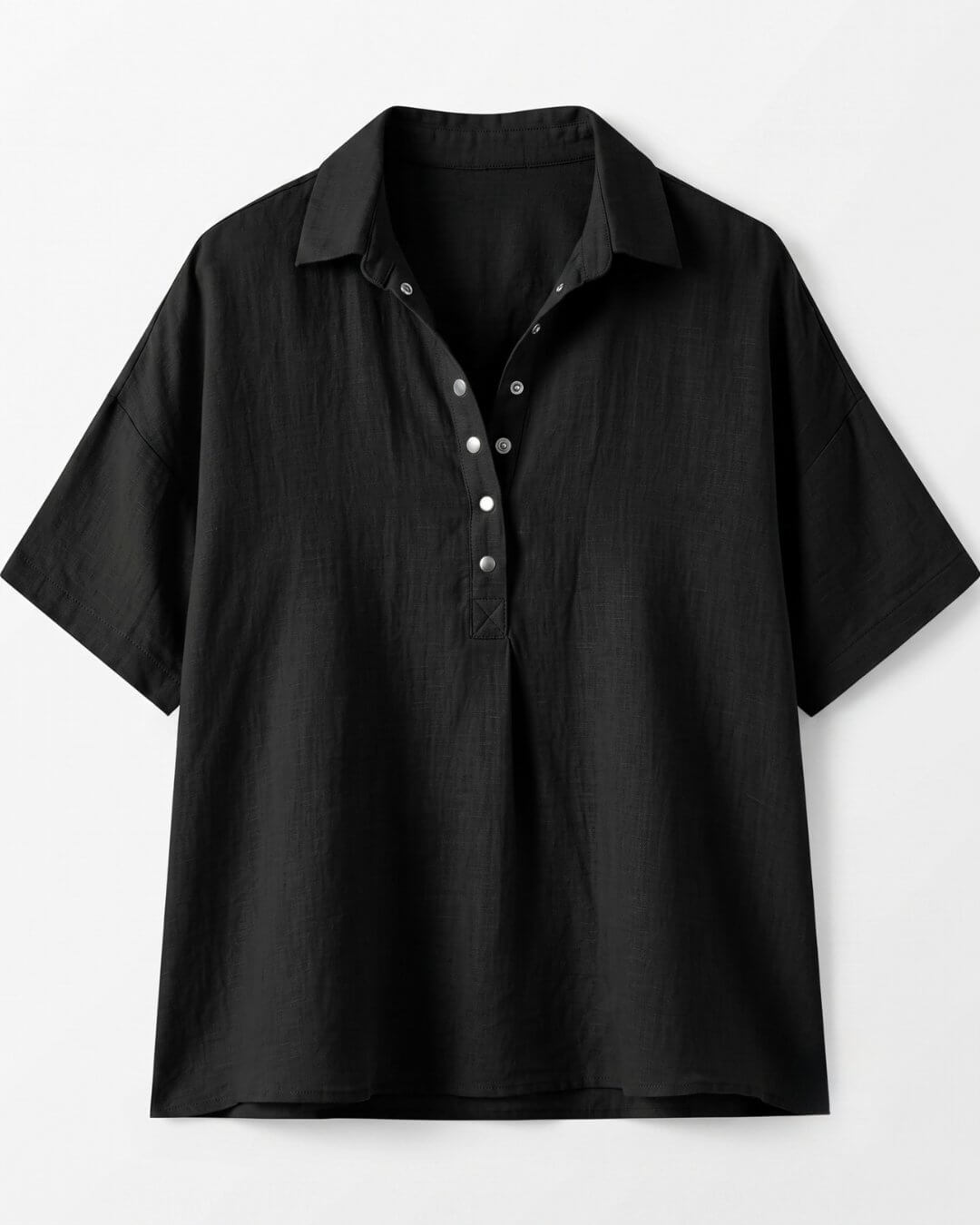 Gabriela | Blusa Lisa de Lino y Manga Corta - Isabel de Sevilla