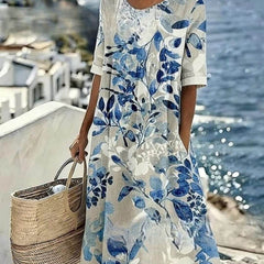 Elena | Vestido midi floral suelto y ligero - Isabel de Sevilla