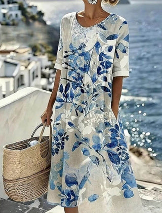 Elena | Vestido midi floral suelto y ligero - Isabel de Sevilla