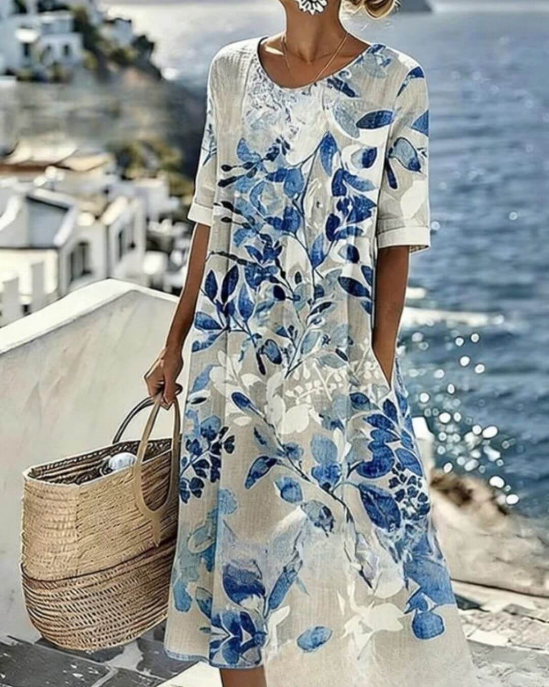 Elena | Vestido midi floral suelto y ligero - Isabel de Sevilla