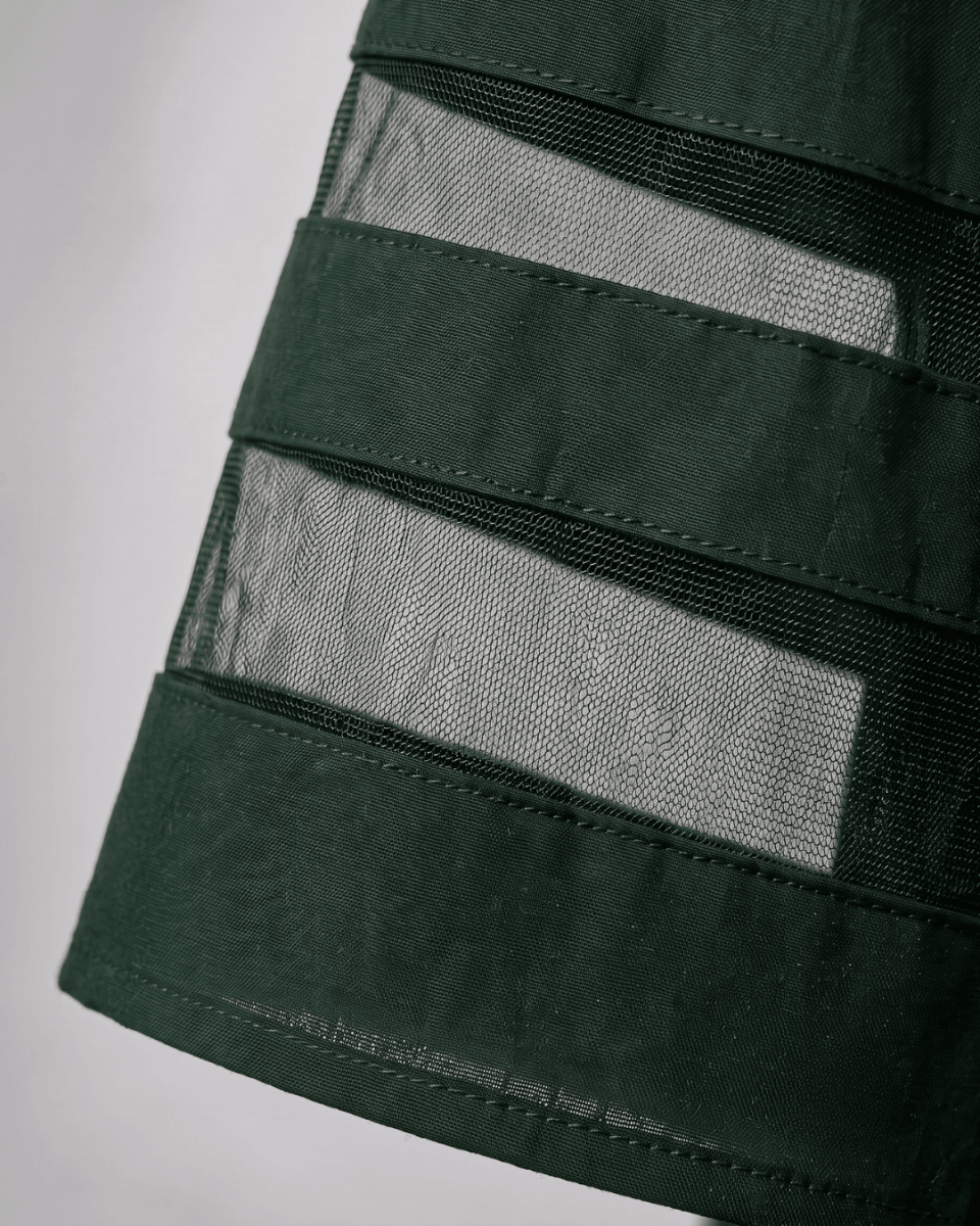 Cerelia | Vestido Midi con Detalles de Malla y Bolsillos - Isabel de Sevilla