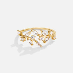 Anillo Ajustable 18K Gold Crystal Vine - Isabel de Sevilla