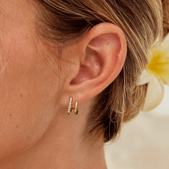 Pendientes 18K Gold & Crystal Claw (13 mm) - Isabel de Sevilla