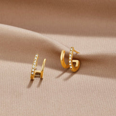 Pendientes 18K Gold & Crystal Claw (13 mm) - Isabel de Sevilla