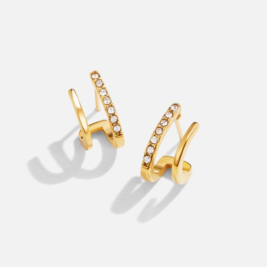 Pendientes 18K Gold & Crystal Claw (13 mm) - Isabel de Sevilla