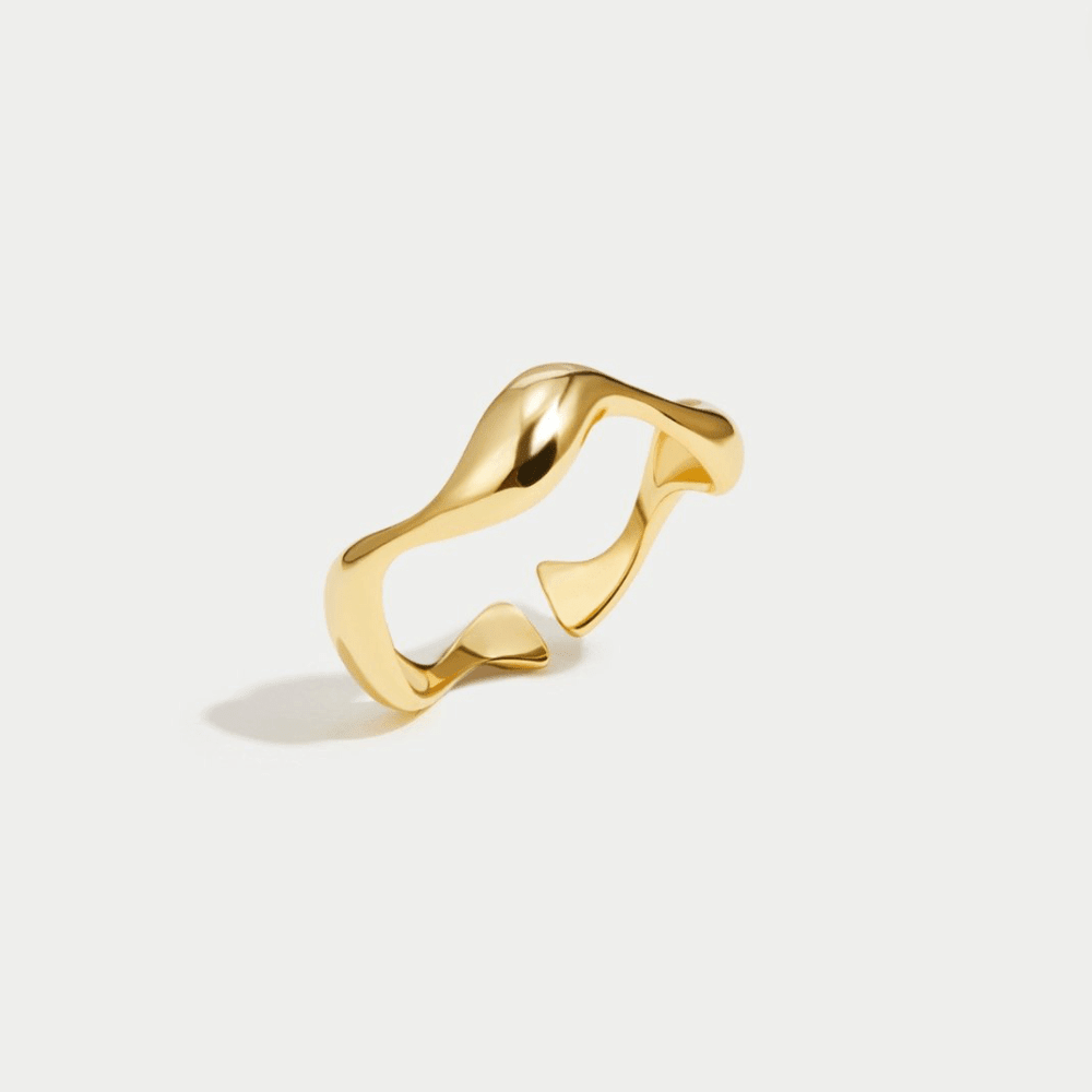 Anillo Ajustable 18K Gold Wave - Isabel de Sevilla