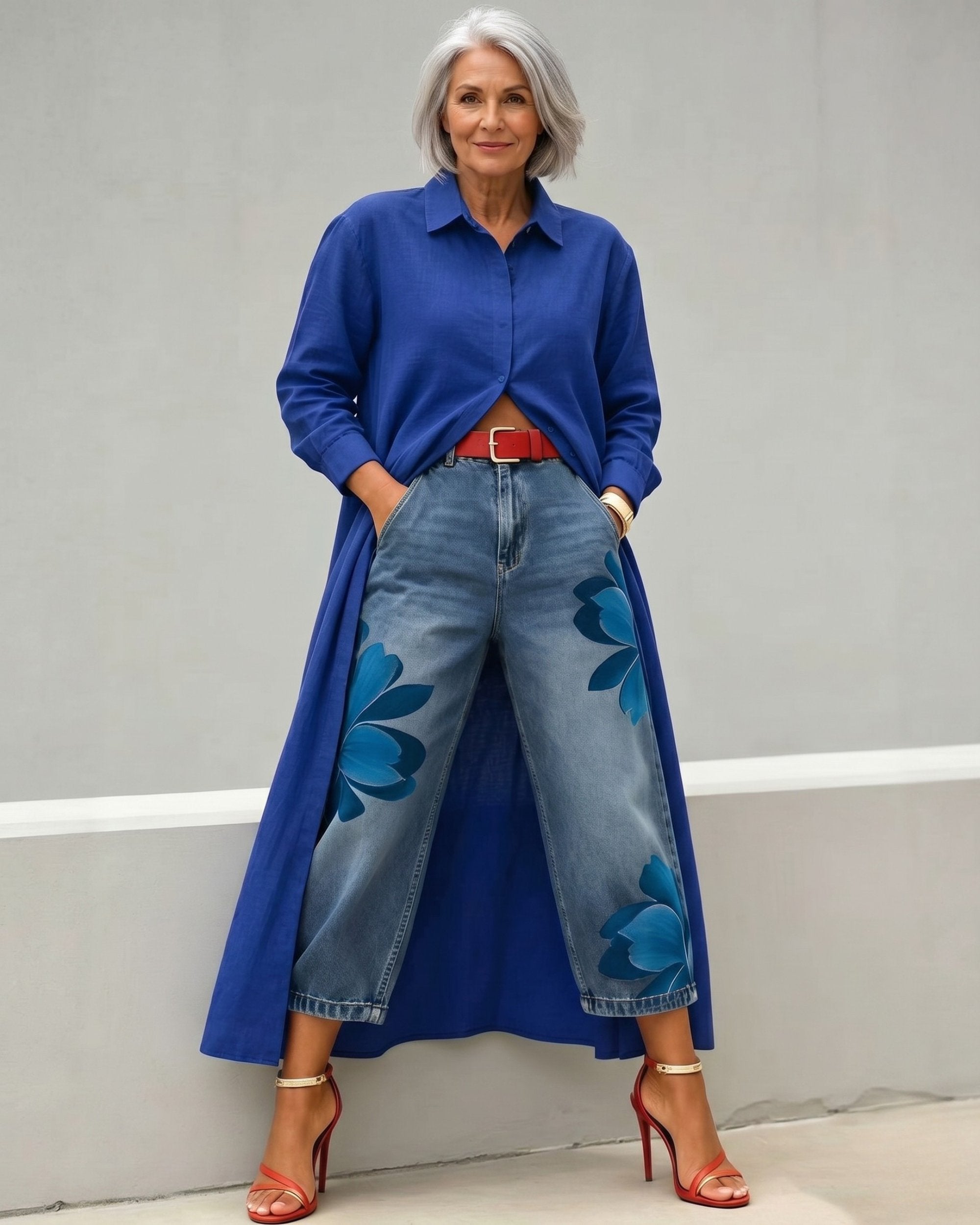 Flora | Jeans Anchos + Blusa
