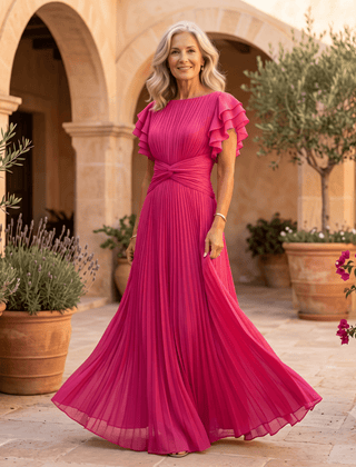 Valentina | Vestido Maxi Plisado de Caída Elegante - Isabel de Sevilla