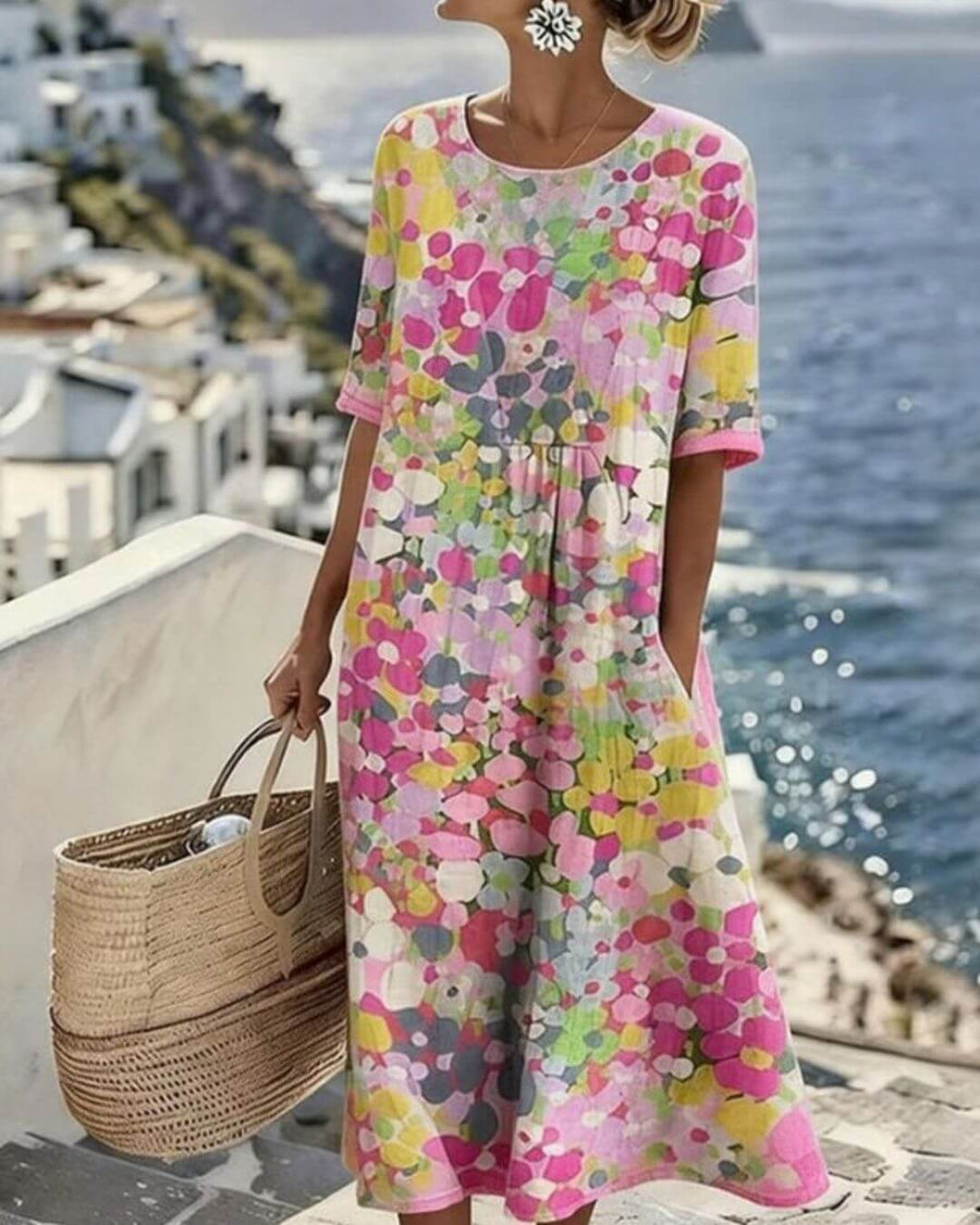 Elena | Vestido midi floral suelto y ligero - Isabel de Sevilla