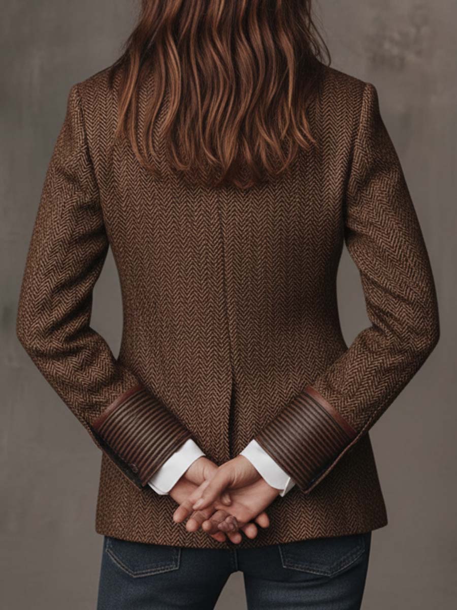 Hollis | Blazer de Espiga con Panel de Contraste