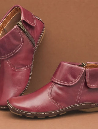 Anunciación | Botines de Cuero con Solapa y Costura Vista - Isabel de Sevilla