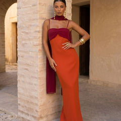 Carla | Vestido Maxi Largo con Fular - Isabel de Sevilla