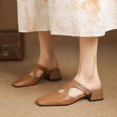 Wynne | Mules Elegantes con Tacón Bloque - Isabel de Sevilla