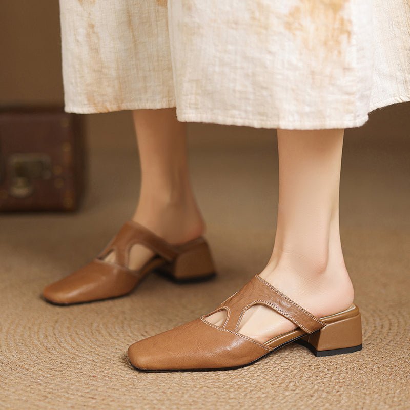Wynne | Mules Elegantes con Tacón Bloque - Isabel de Sevilla