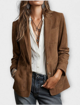 Rocío | Blazer Vintage de Ante Marrón - Isabel de Sevilla
