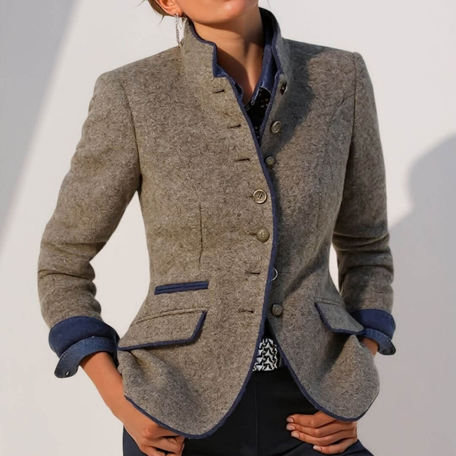 Gloria | Blazer de Lana con Ribete en Contraste para Mujer - Isabel de Sevilla