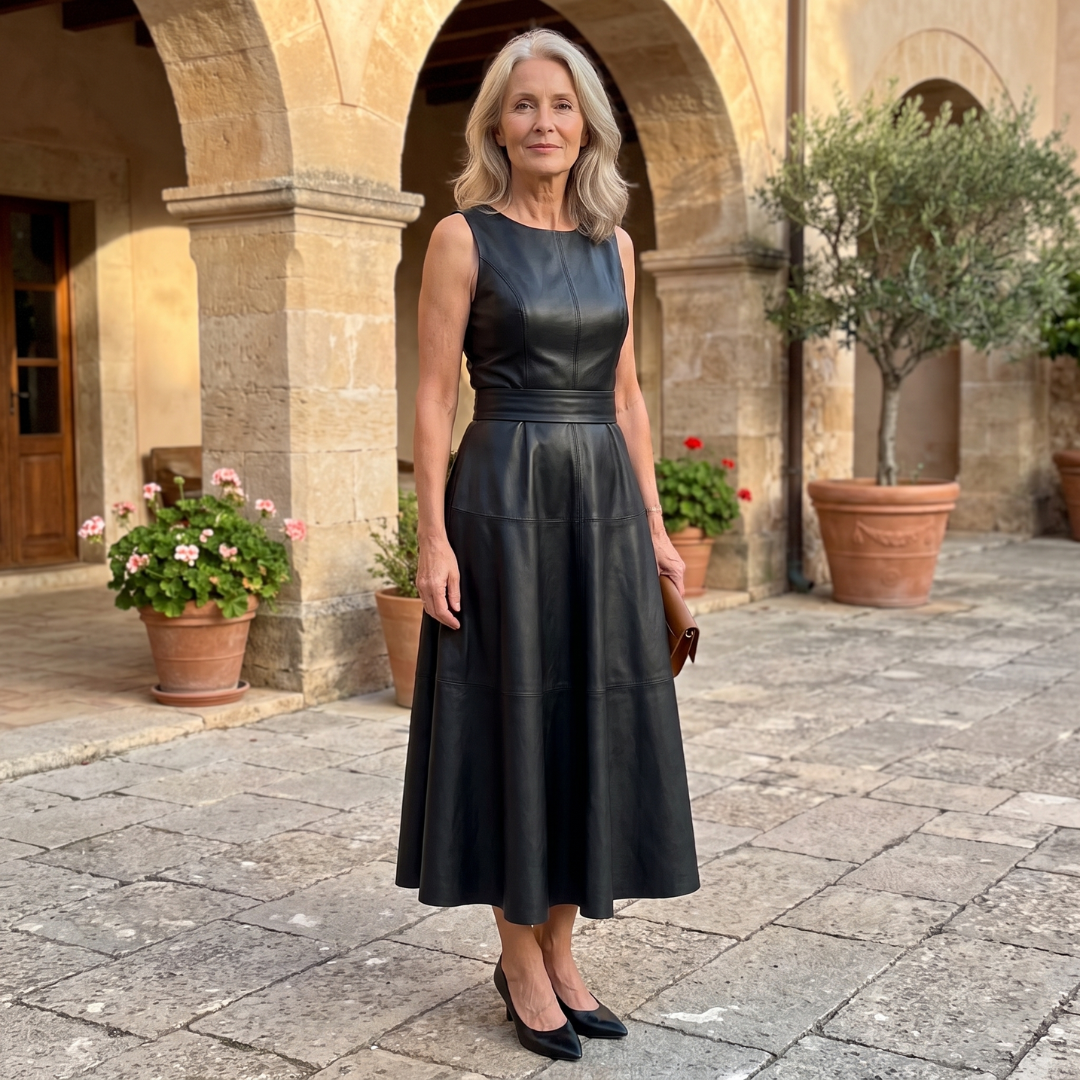 Aurora | Vestido midi de línea A con cinturón