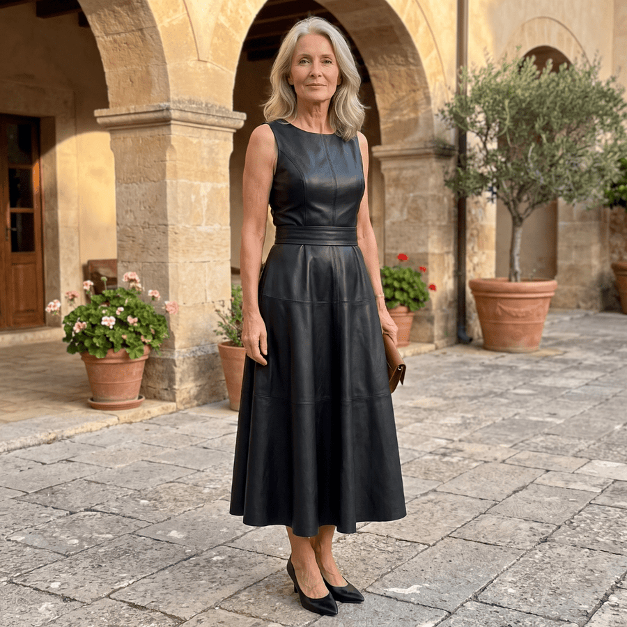Aurora | Vestido midi de línea A con cinturón - Isabel de Sevilla