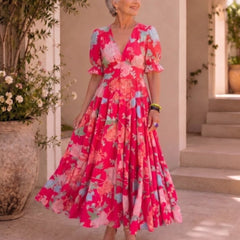 Manuela | Vestido Largo de Flores Favorecedor - Isabel de Sevilla