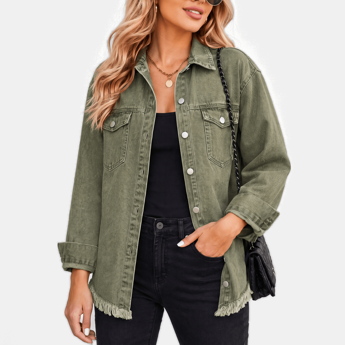 Marina | Chaqueta Vaquera Oversize con Bajo Deshilachado - Isabel de Sevilla