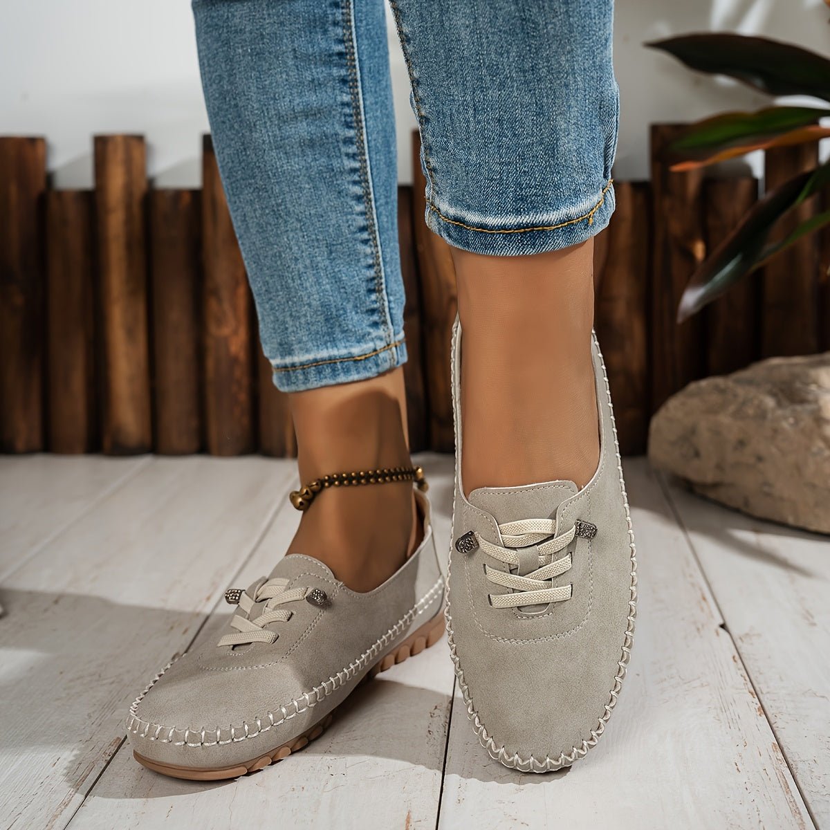 Adoración | Mocasines de Ante con Cordón Elástico - Isabel de Sevilla