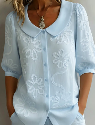 Celeste | Blusa ligera floral de elegancia natural - Isabel de Sevilla