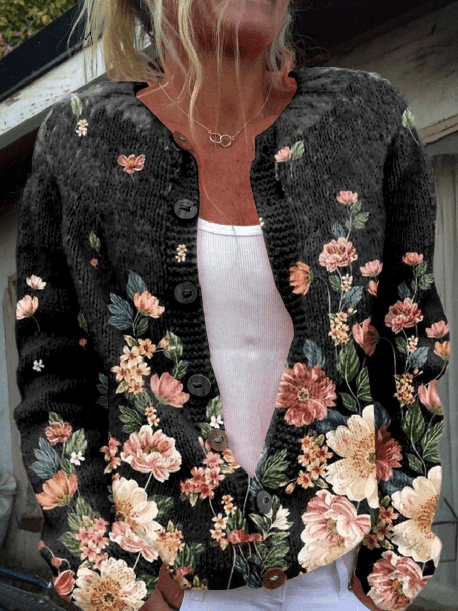 Valentina | Cárdigan Floral Vintage con Botones - Isabel de Sevilla