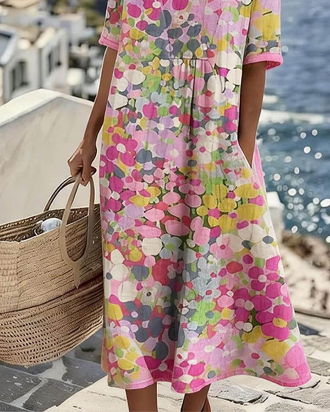 Elena | Vestido midi floral suelto y ligero - Isabel de Sevilla