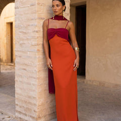 Carla | Vestido Maxi Largo con Fular - Isabel de Sevilla