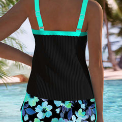 Valeria | Tankini Elegante con Short Floral - Isabel de Sevilla