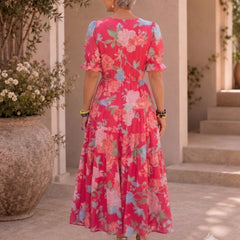 Manuela | Vestido Largo de Flores Favorecedor - Isabel de Sevilla