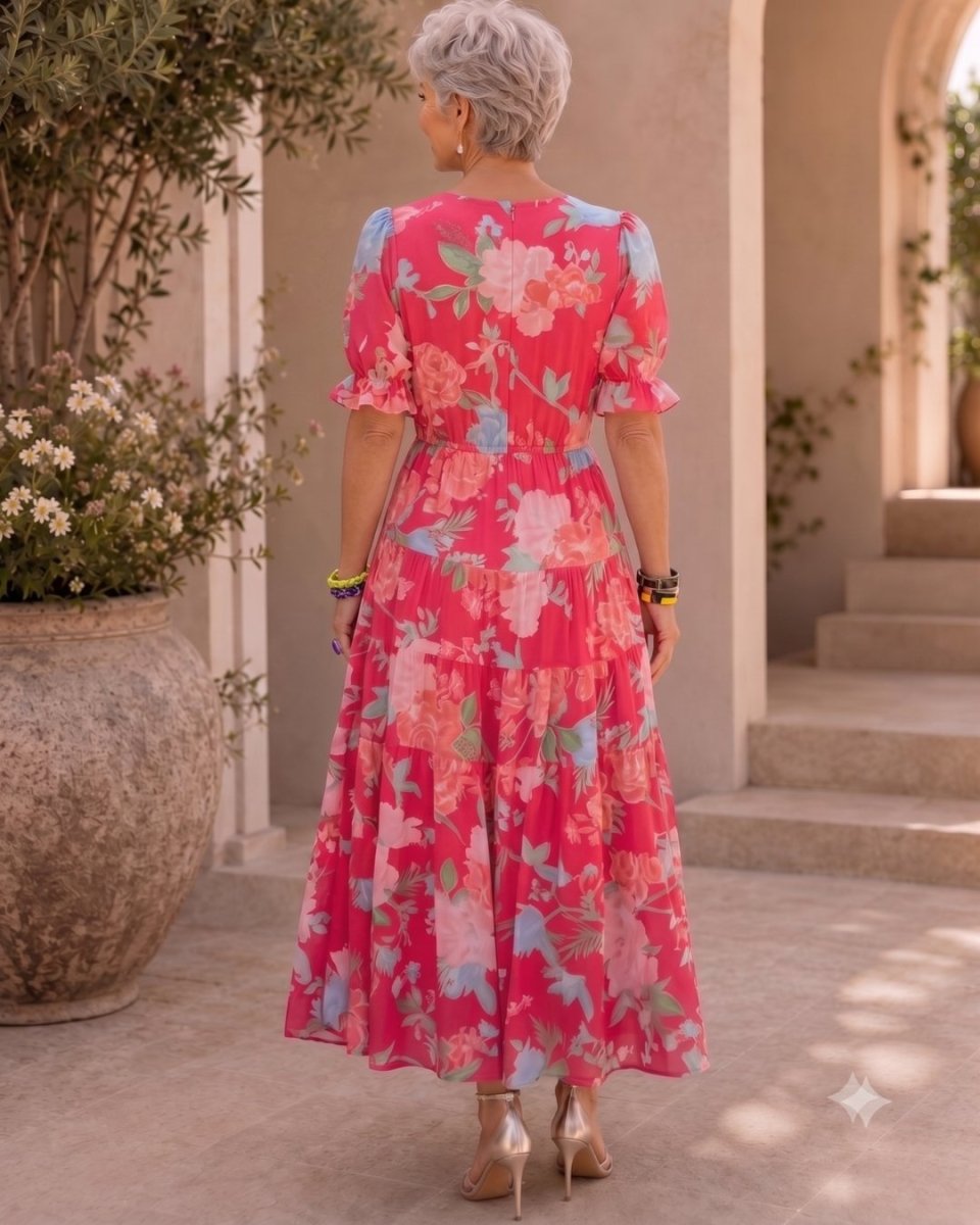 Manuela | Vestido Largo de Flores Favorecedor - Isabel de Sevilla