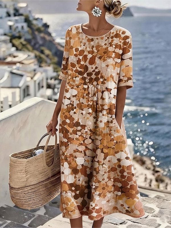 Elena | Vestido midi floral suelto y ligero