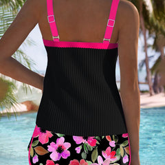 Valeria | Tankini Elegante con Short Floral - Isabel de Sevilla