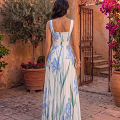 Inés | Vestido Maxi Plisado Floral - Isabel de Sevilla