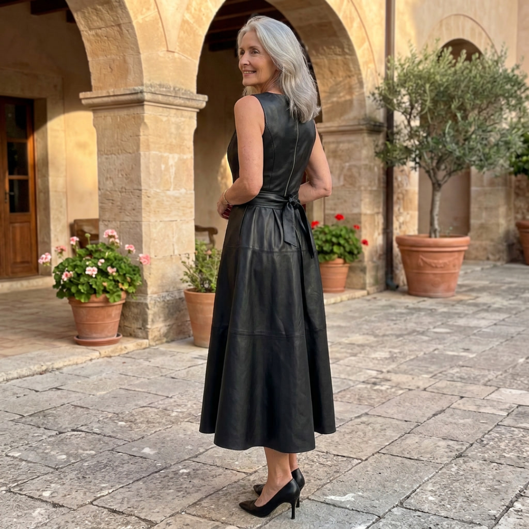 Aurora | Vestido midi de línea A con cinturón