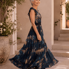 Andrea | Vestido Maxi Floral Bohemio con Escote en V y Encaje - Isabel de Sevilla