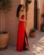 Sofía | Vestido Maxi Bicolor con Abertura