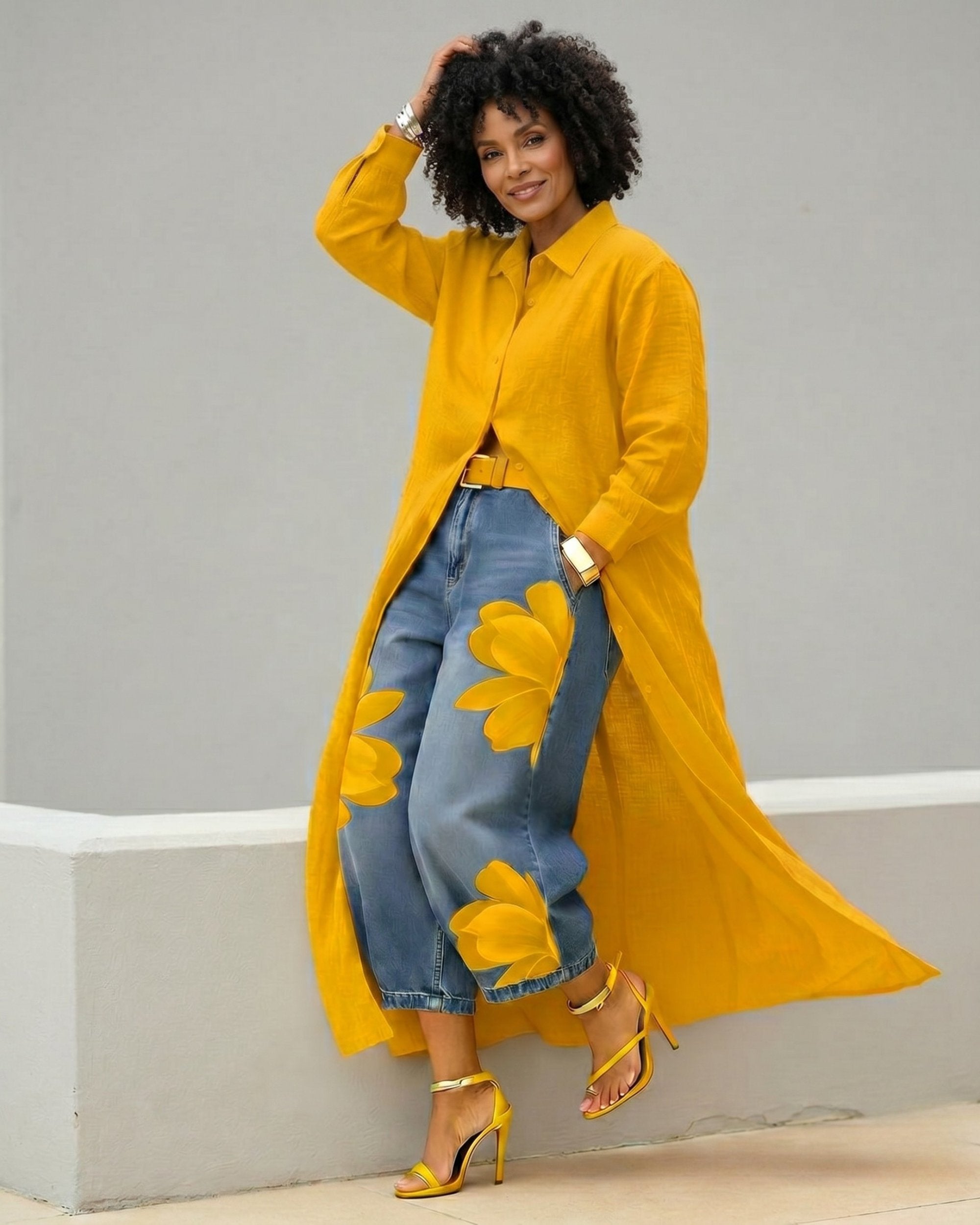Flora | Jeans Anchos + Blusa