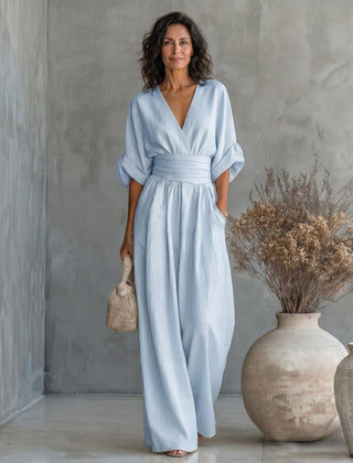 Daniela - Mono elegante de escote en V y pierna ancha - Isabel de Sevilla