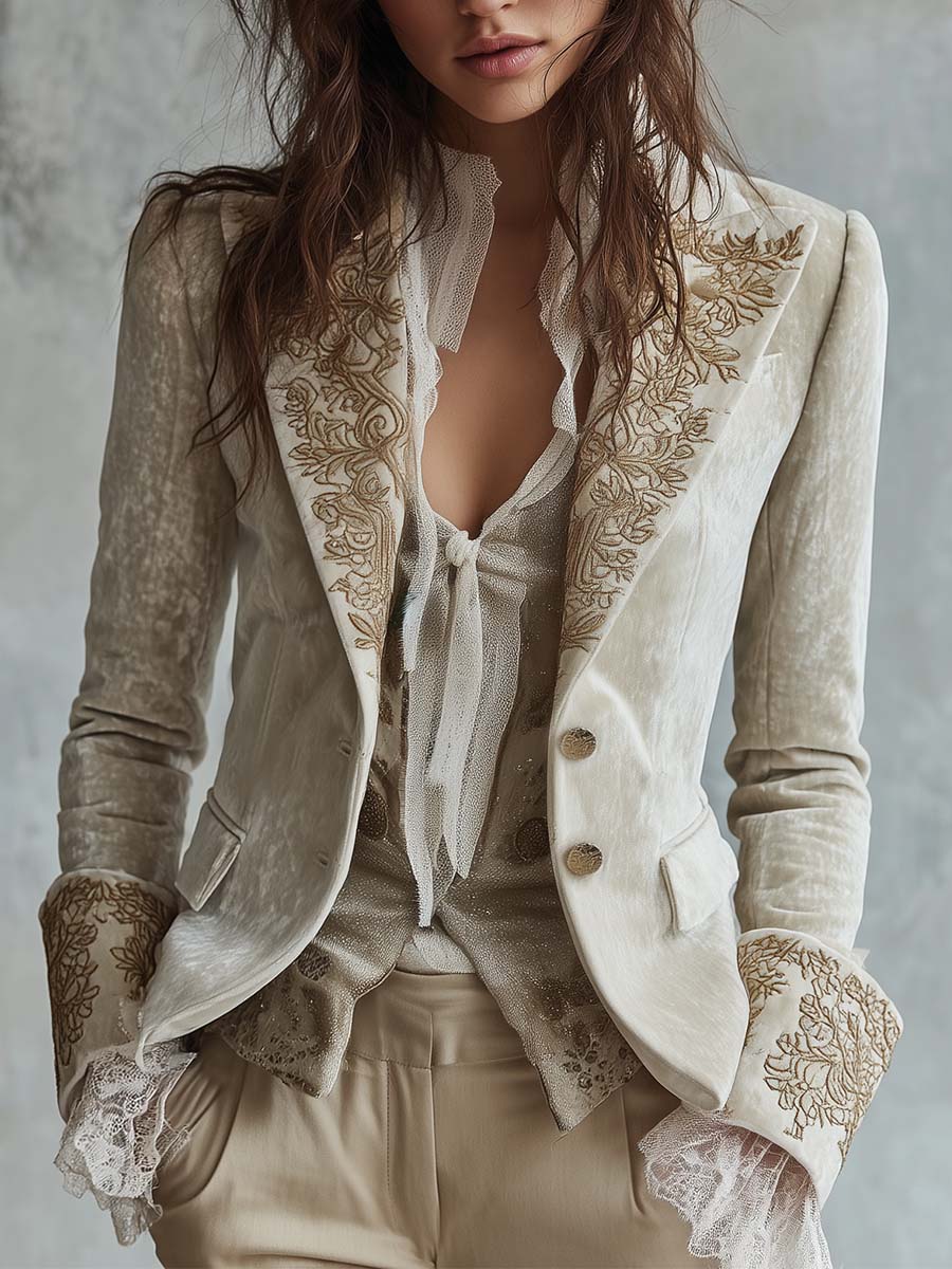 Amberly | Blazer Entallado Bordado
