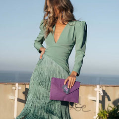 Salvia | Vestido Flecos - Isabel de Sevilla